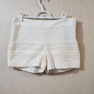 Loft Women's Riviera Shorts Eyelet Lace Cotton Ivory Size 0
